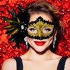 Allruyee 2024 New Feather Masquerade Mask for Women,Feather Masquerade Mask