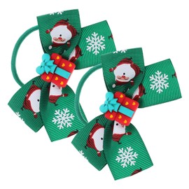 IWOWHERO 2pcs Christmas Hair Ties for Adorable Bowknot Design Festive Accessories for Xmas Parties and Celebrations for Daily Wear and Themed Events