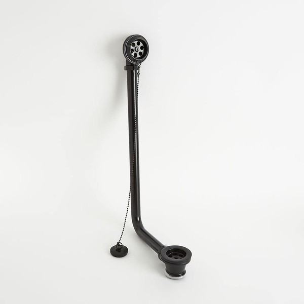 Milano Elizabeth - Traditional Exposed Bath Waste and Plug and Ball Chain - Black
