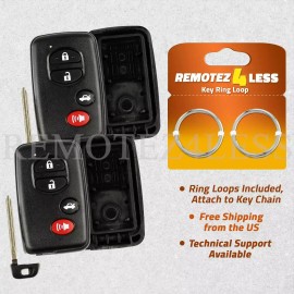 Remotez4less 2 For 2009 2010 2011 2012 Toyota Camry Replaceement Smart Shell Case Pad Key