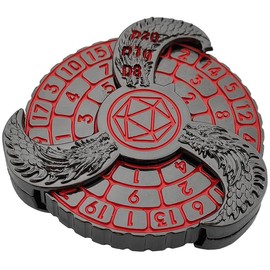 7-in-1 Spinner: Dragon-Red Metal Compass Dice, Gift Case for Spin Dice Set, Role Playing Game Gifts