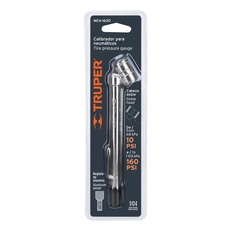 Truper MEA-160D, Medidor de presión 160 lbs, cabeza doble