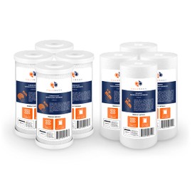 Aquaboon 5 Micron 10 x 4.5 Whole House Water Filters Cartridges Replacement Set of Carbon & Sediment Filters Compatible with FXHTC, DGD-5005, 8 Pack