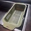Sage Green Extendable Over-Sink Colander Strainer, 34-45 cm, Fruits Vegetable