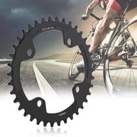 Bike Chain Ring, Single Speed 104mm BCD Chainring, Single Chain Ring Repair Parts Mountain Bike Narrow Wide Chainring Round Shape Single Chain Ring(38T)