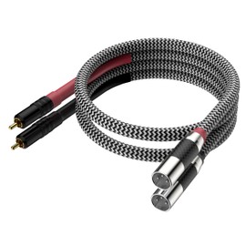 Moonsaudio Balanced Audiophile Audio 2RCA Male to Dual XLR Male Connections Cables, HiFi Interconnect Cable for Home Theater, HDTV, Amplifiers,Hi-Fi System (1.5M/5FT, RCA to XLR Male)