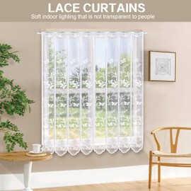 Heveer Kitchen Curtains Short Curtain Rod Pocket Cafe Curtains Small Window Curtain for Small Windows Bathroom Bedroom 1 Piece 120 * 150cm