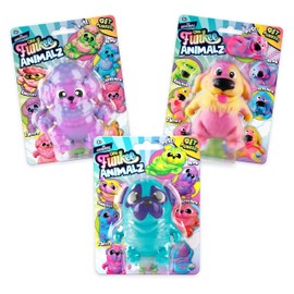 ORB Funkee Animalz MEGA Puppies 3 Pack (Set 1) - Adorable, Funny, Stretchy, Squishy Puppies, Perfect to Squeeze for Stress Relief - Original Sensory / Fidget Collectible Toy Dogs for Kids and Adults