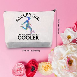 Soccer Girl Like A Normal Girl But Cooler Cosmetic Bag Love Soccer Girl Makeup Bag Soccer Player Gift Football Gift (U.Soccer Girl), U.soccer Girl