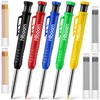 Hiboom Solid 5 Pcs Carpenter Pencils with 30 Pcs 2.8mm