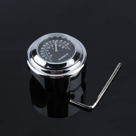 Bicycle Thermometer, Motorcycle Handlebar Thermometer, Motorcycle Handle Mounting Thermometer, Weatherproof, Clear Readable, 7/8 Inch - 1 Inch Measuring Temperature Gauge, Durable Aluminium Alloy