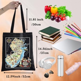 BWWKTOP New Jersey State Tote Bag New Jersey Souvenirs Gifts New Jersey Reusable Grocery Bags New Jersey Trip Gifts, New Jersey Bl