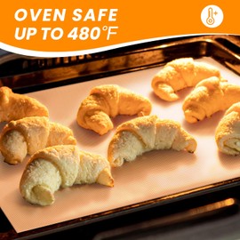 Silicone Baking Mat Roll- Non Stick Best German Macaron Mat- Heat Resistant Silicone Pastry Mat for Baking, Non-slip Countertop Protector Mat, Freeze Dryer Mat for Making Cookie Pie Bread Pizza