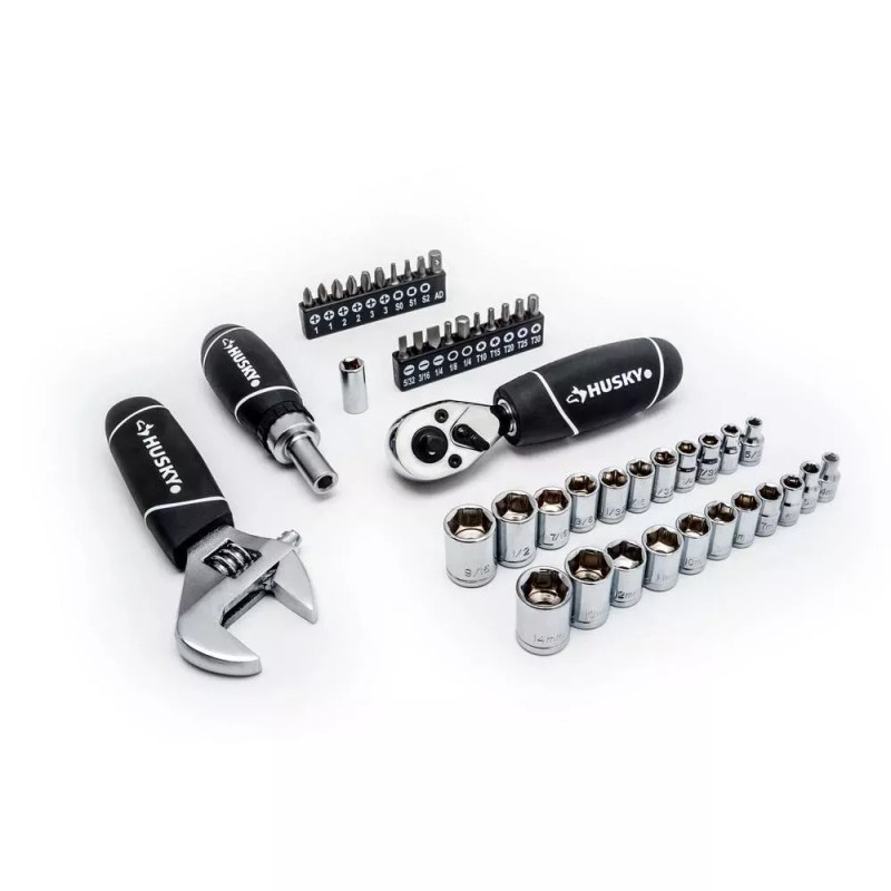 Husky Stubby 46 Piece Ratchet and Wrench Set w/ Drive