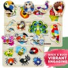 QUOKKA Wooden Puzzles for Toddlers 1-3 | 6 Pack with