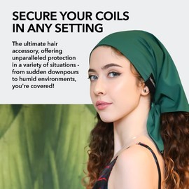 Hairbrella Satin-Lined Bandana, Waterproof Rain Scarf, Headband, Satin Scarf (Paloma)