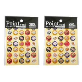 Kaiten Sushi Point Stickers, 280 Pieces x 2 Pieces | Notebook, Decoration, Sushi, Cute, Learning, Reward Sticker, Prize, Event, Novelty [Stylist Sticker Attached]
