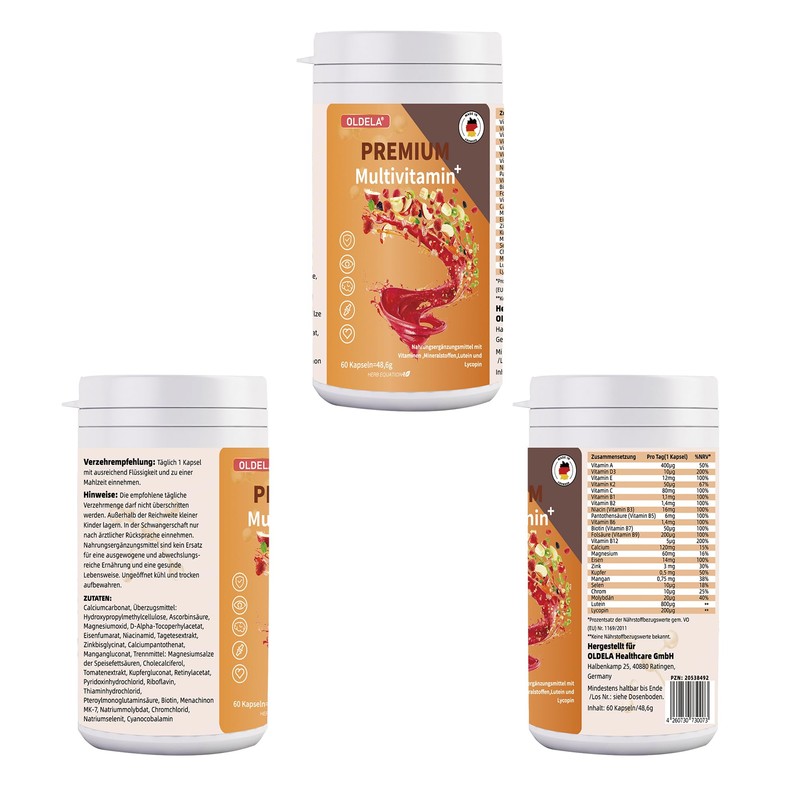 OLDELA Multivitam Plus - Multivitamin & Mineral with Lutein &