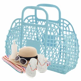 Jelly Tote Bag | Beach Handbags | Trendy Reusable Jelly Tote Purse Easter Storage Basket for Beach Summer Concert Wedding Children Girl