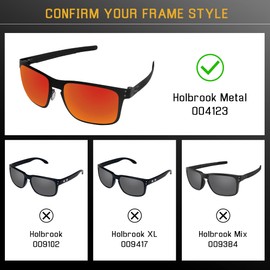 Bwake Replacement Lenses for Oakley Holbrook Metal Sunglasses OO4123 - Fire Red POLARIZED