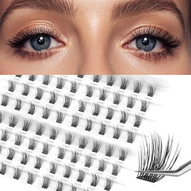 EASITENSION Lash Clusters DIY Eyelash Extension,80 Clusters Lashes 10mm 12mm 14mm 16mm Mix 3D Effect Eyelash,Easy to Apply at Home 12MM CROSS
