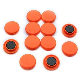 Medium Orange Planning Office Magnets for Fridge, Whiteboard, Noteboard Pack of 12