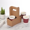 PATIKIL 2 Cup Drink Carrier with Handle, 10 Pack Kraft