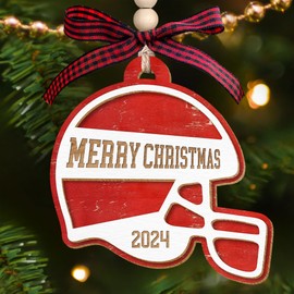 Football Ornament - Football Ornaments for Christmas Tree - Football Christmas Ornament - Senior Football Gifts - Football Gifts for Men, Boys, Kids - Gifts for Football Players - Wood Ornament 2024