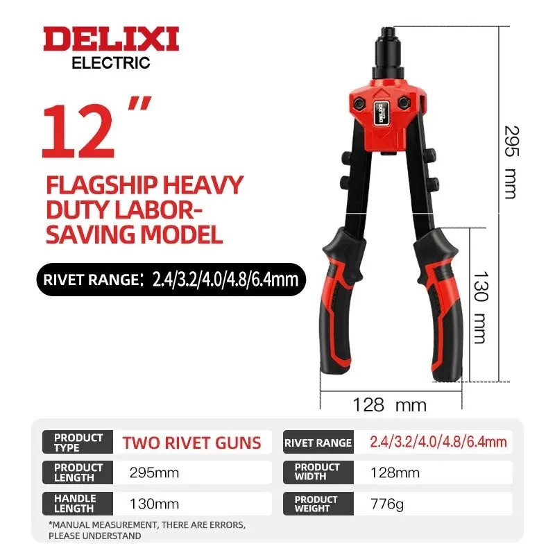 Manual Blind Rivet Gun for Metal Fastening – Labor-Saving Long-Handle