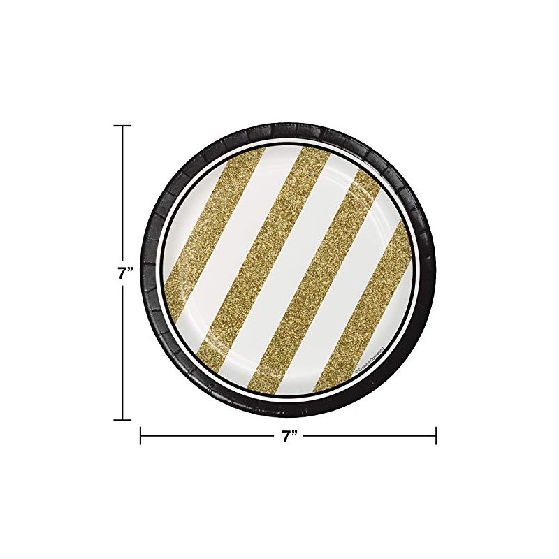 Creative Converting 8-Count Sturdy Style 7-Inch Paper Dessert Plates, Black