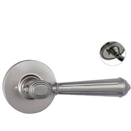 Door Lock Lever Handle, Grey Button Type for Entry/Room Doors Lock