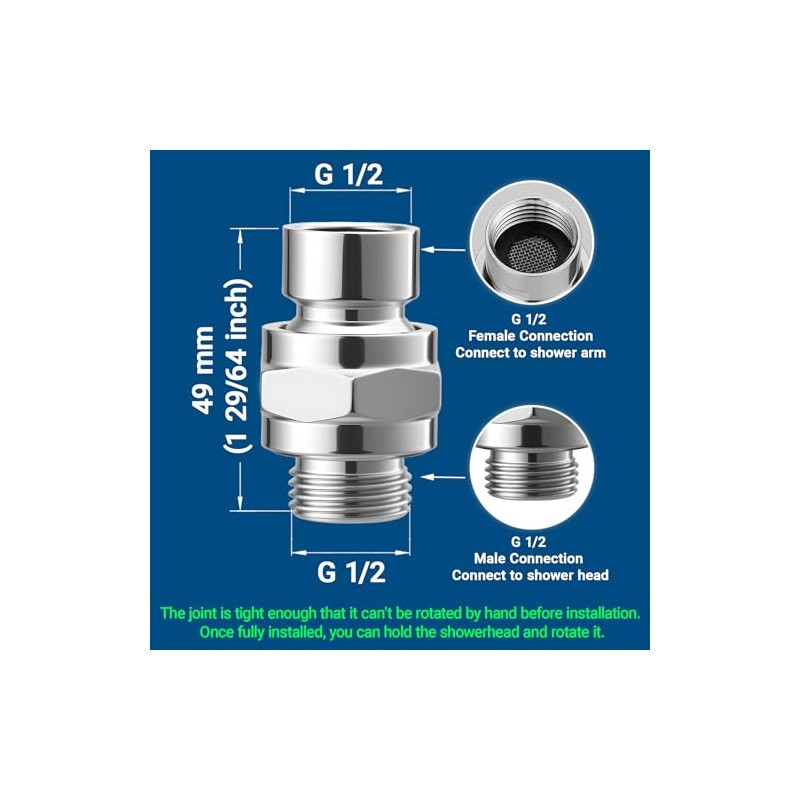 1 Pc Shower Connector Ball Joint Shower Head Swivel Ball