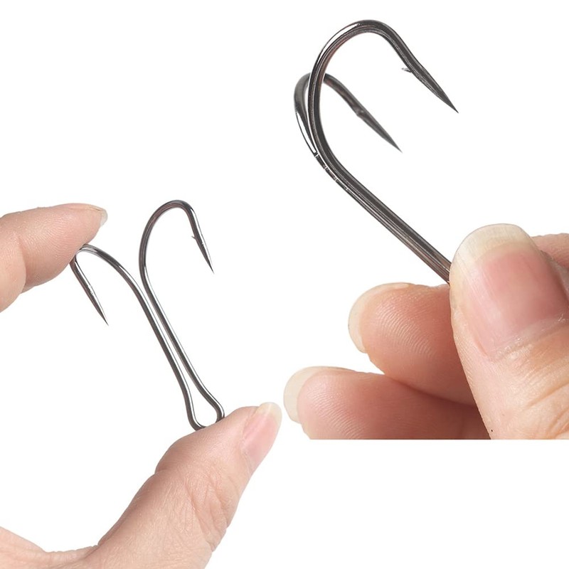 50 x Black Carbon Steel Double Saltwater Double Hooks