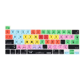 XSKN Shortcuts and Language Series Silicone Keyboard Cover for New MacBook Pro 13.3 inch 16 inch with Touch Bar and Touch ID - A2251 A2289 A2338 M1 A2141 (US EU Common Version, Avid Media Composer)