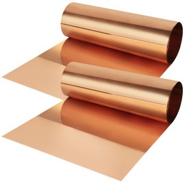2 Rolls 0.1mm x 200mm x 1000mm Copper Sheet Roll, 99.9% Pure Cooper Cu Metal Sheet Foil Plate