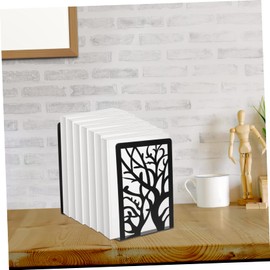 Operitacx 2pcs Black Metal Bookends Decorative Books Document Book Stand Black Bookends Heavy Duty Book Ends Dividers Stoppers Bookshelves Bookshelf Bookmarks for Men Bookcase Stands Iron