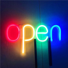 LED Open Sign for Business Window Door LED Neon Sign Open High Brightness Waterproof Mini Neon Sign Open Sign for Small Business, Shops, Bars, Hotels