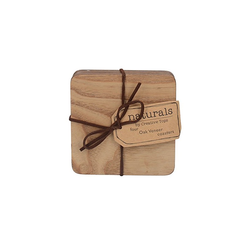 Creative Tops 5115973 Set of 4 Oak Veneer Coasters, 10.5