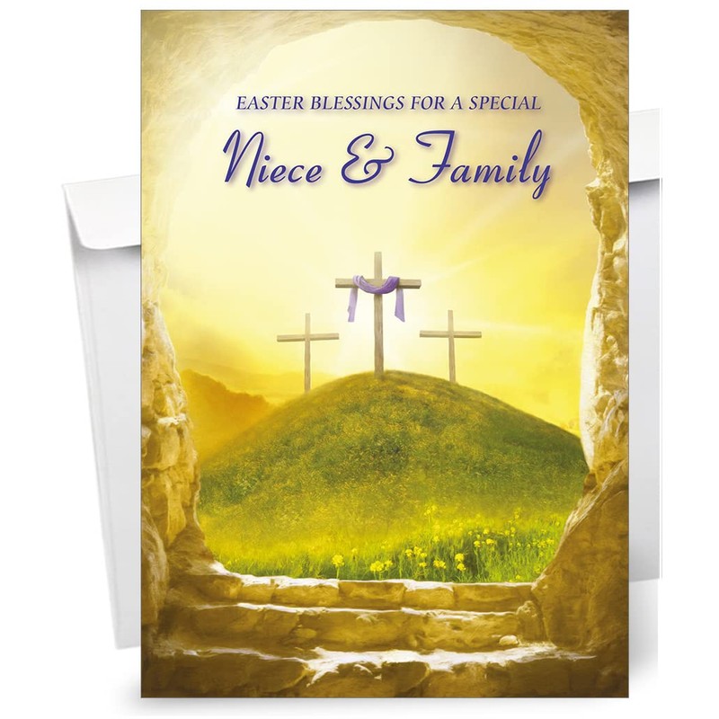 Niece & Family Religious Easter Card - Christian Easter Card