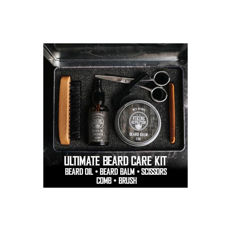 Viking Revolution Kit de cuidado de barba para hombres: el