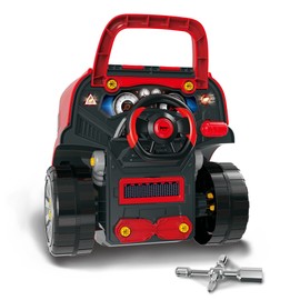 The Bubble Factory Truck Mechanic Engine Workshop (Red) - Cool Take Apart and Rebuild Engine with Remote Control Car Key, Battery-Powered with Lights & Realistic Sound Effects, Pretend Play - 3 Years+