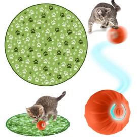 ZeiLaBang Kakadi Interactive Cat Toy Mat, 2 in 1 Simulated Interactive Hunting Cat Toy, with Cat Toy Ball, Electric, Hunting Cat Mat Toy, Cat Toy Electric