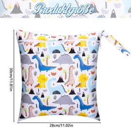 Kaisibum Pack of 2 Wetbag Nursery Large Waterproof Wet Bag Animal Prints Wet Bag Reusable Wet Bag with Zip for Travel On the Go