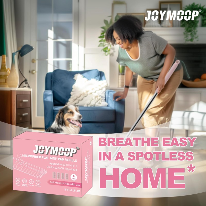 JOYMOOP Flat Mop Pads, Microfiber Mop Cleaning Pads, Washable Pads,
