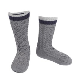 Keyela Mens Warm Fleece Lined Winter Soft Non Slip Home Socks Christmas Gift Mens Slipper Socks (One size fits 6-12)