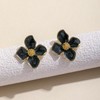 Solighter Bohemian Drip Oil Flower Stud Earrings for Women Enamel