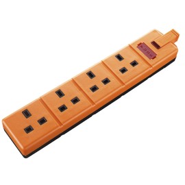 Permaplug by Masterplug ELS134O-01 Four Socket Trailing Socket with Power Indicator, without Plug and Cable, 13 Amp, Orange