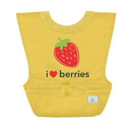 green sprouts Pull-over Food Bib | Wide Coverage | Stretchy Collar | 100% Cotton made without PVC | Yellow Berries | 6-18 months (3pk)