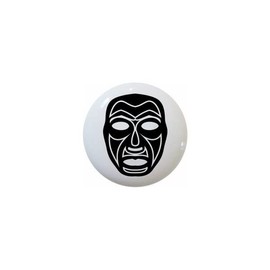 Tribal Mask Design #045 Black and White - GF Images - DECORATIVE Glossy CERAMIC Cupboard Cabinet PULLS Dresser Drawer KNOBS