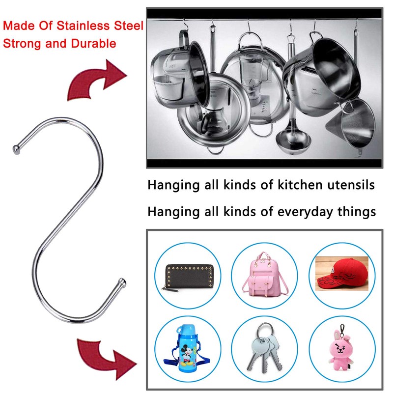 Anzhee S Hooks - 27Pack Heavy Duty Metal S Shaped